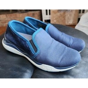 Kuru Womens Cruise Slip On Loafers Size 8 Blue Canvas Suede